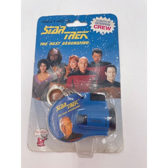 Star Trek The Next Generation Keychain Click Viewers 1993 Set Of 2 Alien & Crew - Picture 1 of 7